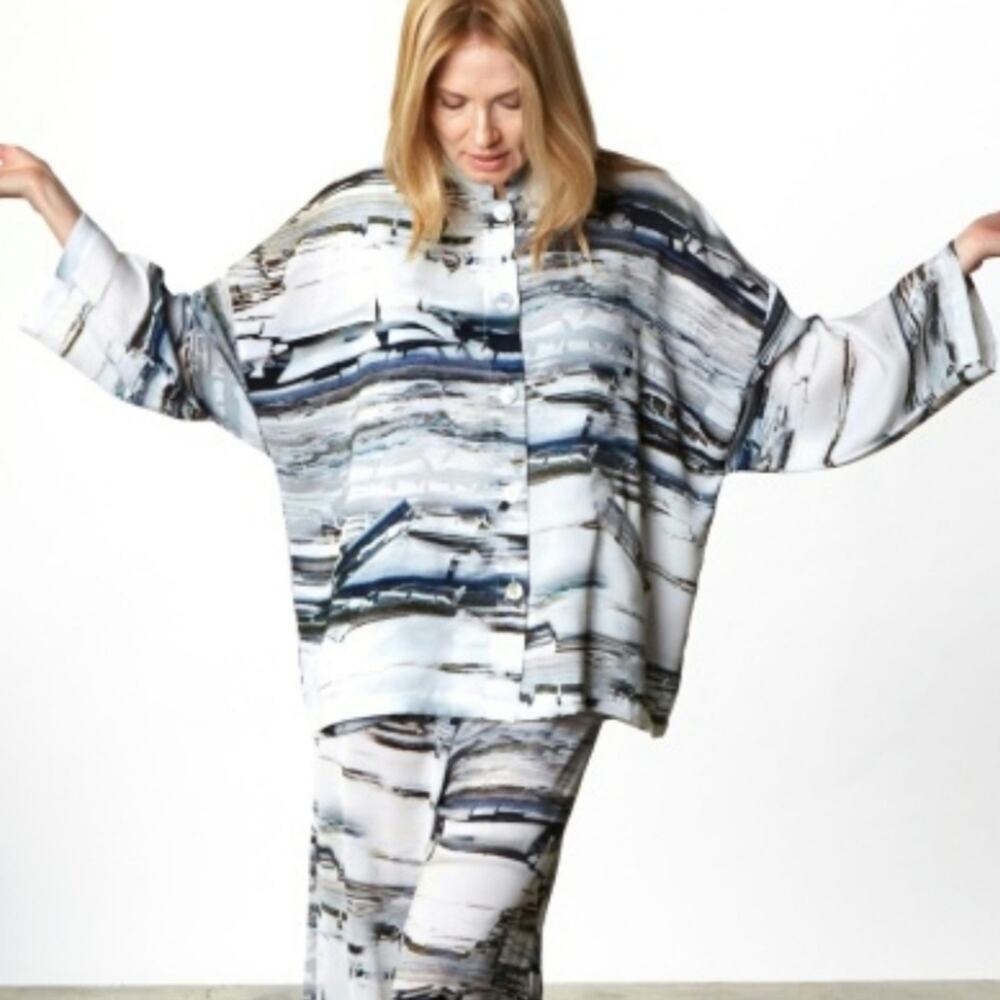 Bryn Walker Women's Silver Printed Danuta Jacket … - image 2